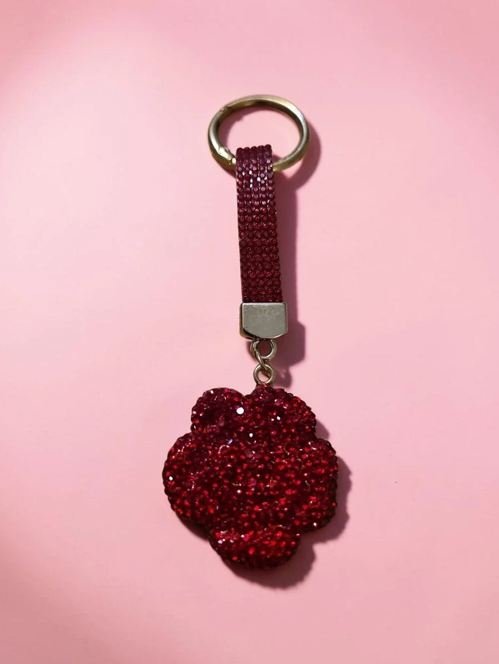 Sassified Boutique Nwt Red Crystal Rose Keychain Wristlet